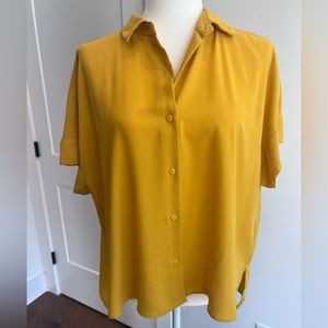Rachel Zoe Mustard Yellow Button Up Blouse
